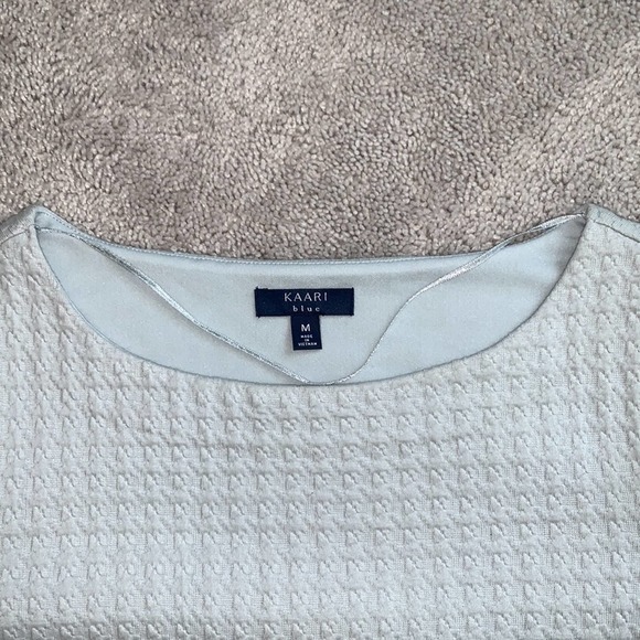 KAARI blue Tunic Sweater Dress with Ruffle Sleeves Sz M - Picture 4 of 7